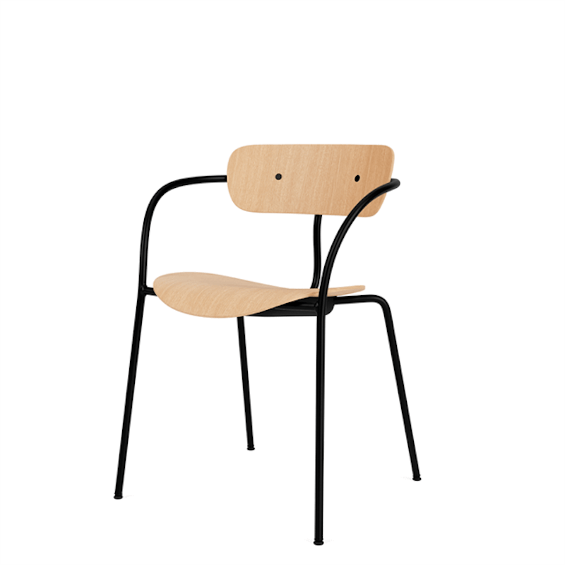 Pavilion AV2 Spisebordsstol med Armlæn Eg/Sort