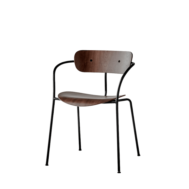 Pavilion AV2 Spisebordsstol med Armlæn Valnød/Sort