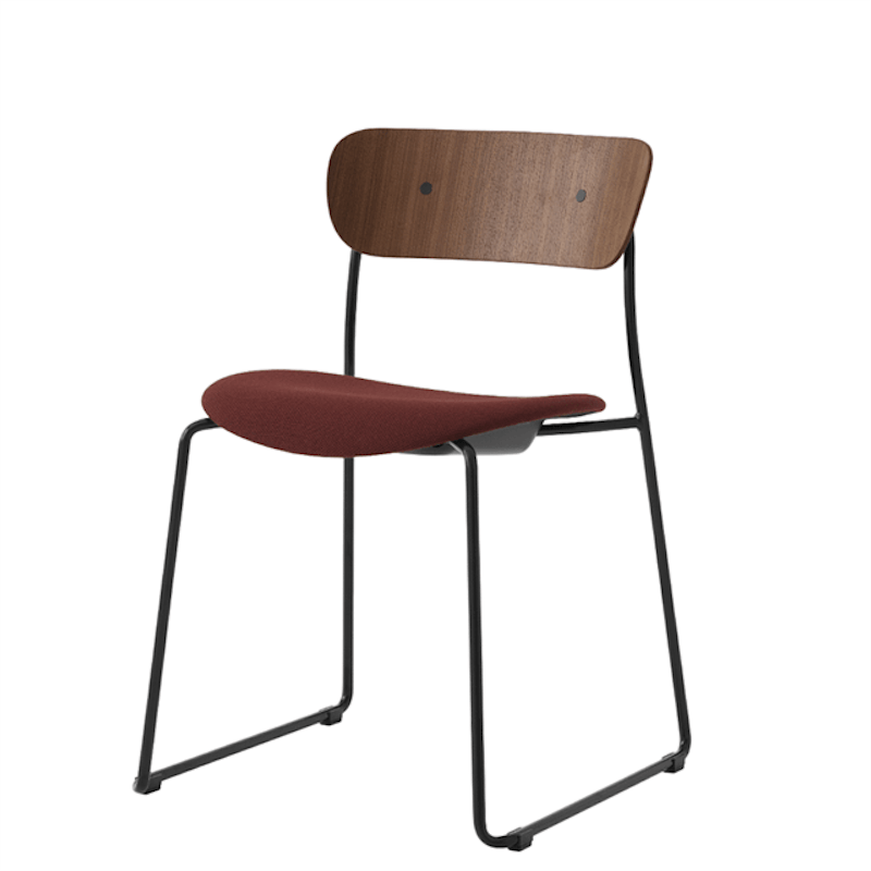 Pavilion AV52 Spisebordsstol Polstret Sæde Sort/Fiord