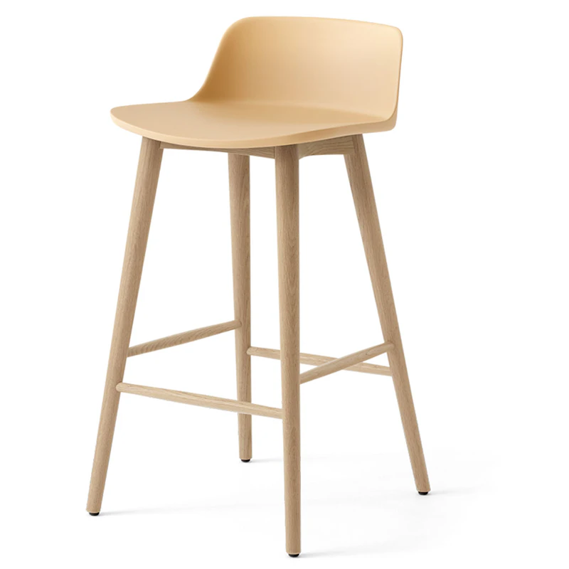 Rely HW118 Lav Rygstøtte 65 cm, Lakeret Eg / Beige Sand