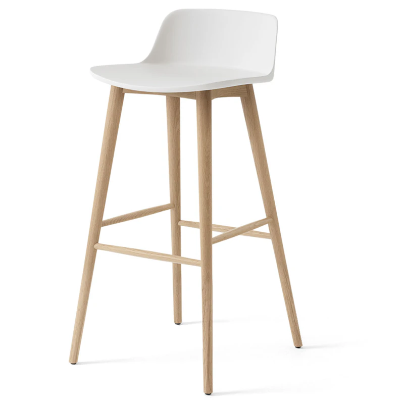 Rely HW123 Lav Rygstøtte 75 cm, Lakeret Eg / Hvid