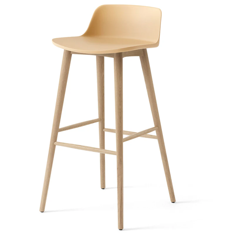 Rely HW123 Lav Rygstøtte 75 cm, Lakeret Eg / Beige Sand