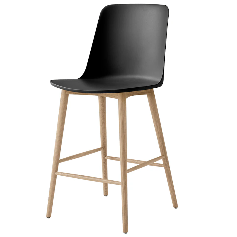 Rely HW128 Høj Rygstøtte 65 cm, Lakeret Eg / Sort