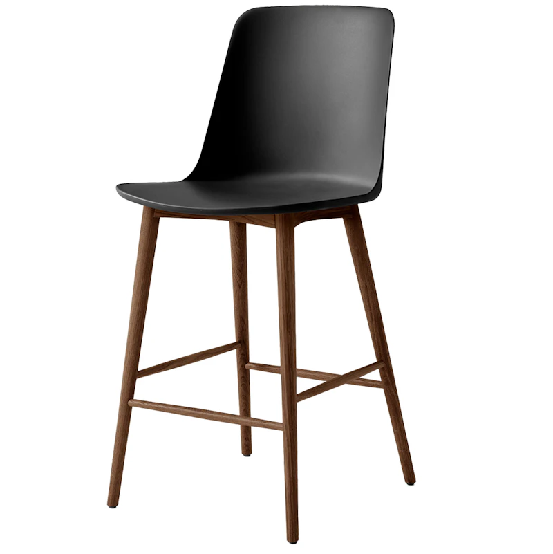Rely HW128 Høj Rygstøtte 65 cm, Lakeret Valnød / Sort