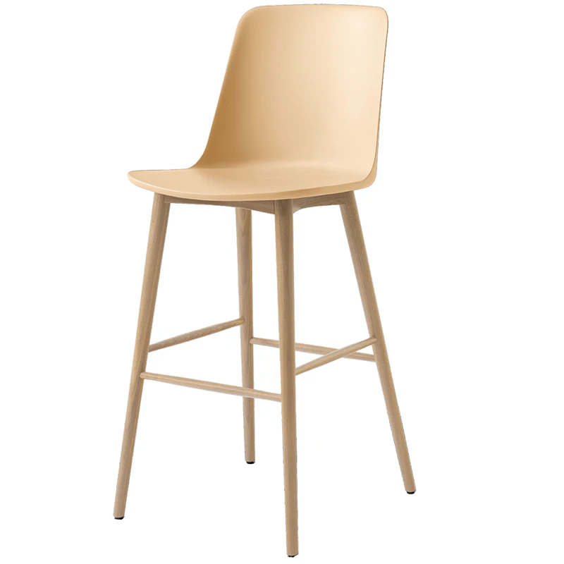 Rely HW133 Høj Rygstøtte 75 cm, Lakeret Eg / Beige Sand