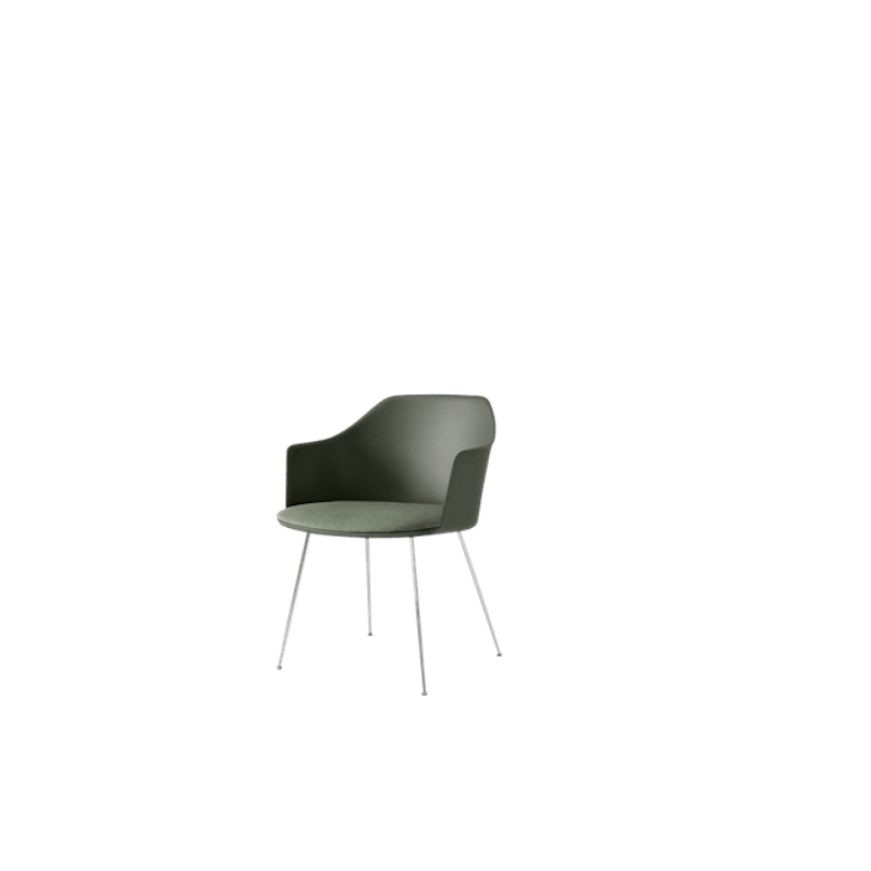 Rely HW34 Spisebordsstol Med Armlæn Polstret Sæde Bronze Green/Krom/Canvas 0926