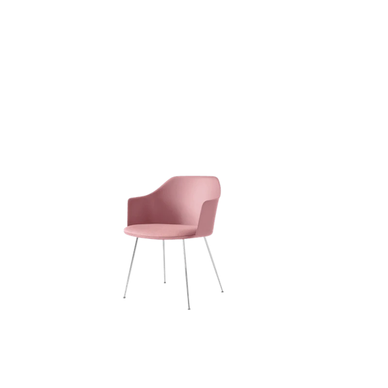 Rely HW34 Spisebordsstol Med Armlæn Polstret Sæde Soft Pink/Krom/Vidar 0622