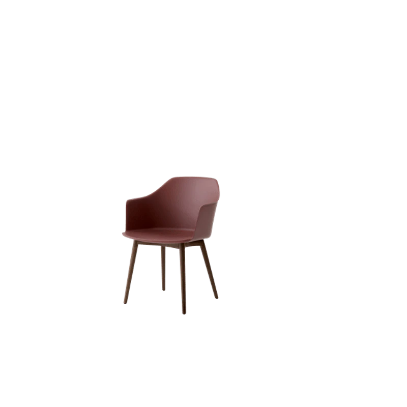 Rely HW76 Spisebordsstol Med Armlæn Red Brown/Lakeret Valnød