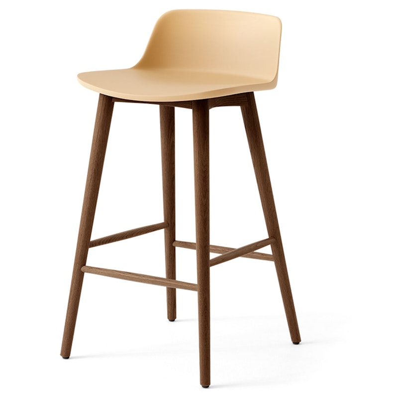 Rely HW118 Lav Rygstøtte 65 cm, Lakeret Valnød / Beige Sand