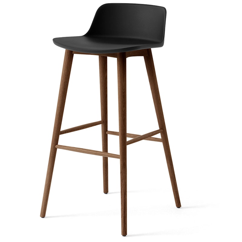 Rely HW123 Lav Rygstøtte 75 cm, Lakeret Valnød / Sort