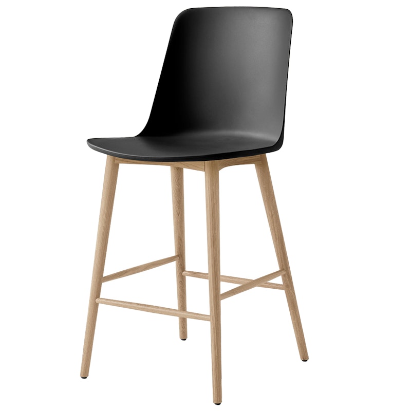 &Tradition Rely HW128 Barstol Høj Ryg Lakeret Eg/Sort