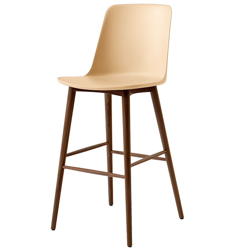 Rely HW133 Høj Rygstøtte 75 cm, Lakeret Valnød / Beige Sand