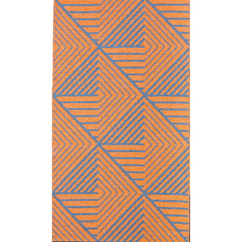 Stubbe Tæppe 70X350, Orange/Denim