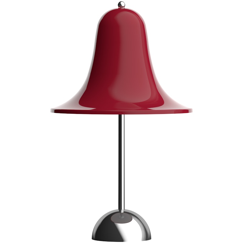 Pantop Bordlampe Bærbar Ø18, Krom / Cherry Red