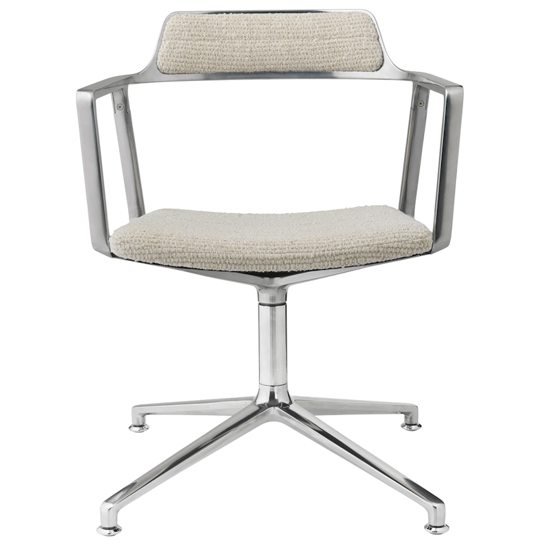 452 Swivel Chair With Feet, Wavy Off-white