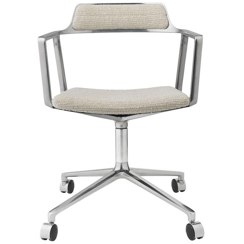 452 Swivel Chair With Wheels, Wavy Off-white