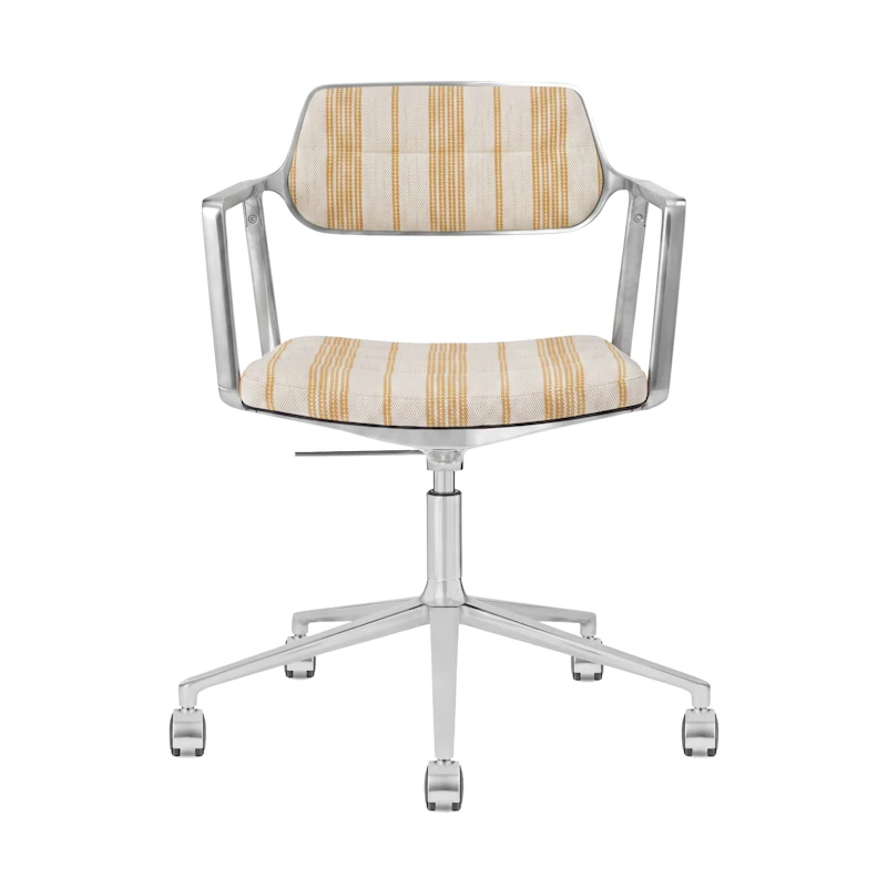 453+ Drejestol Med hjul, Striped Gul