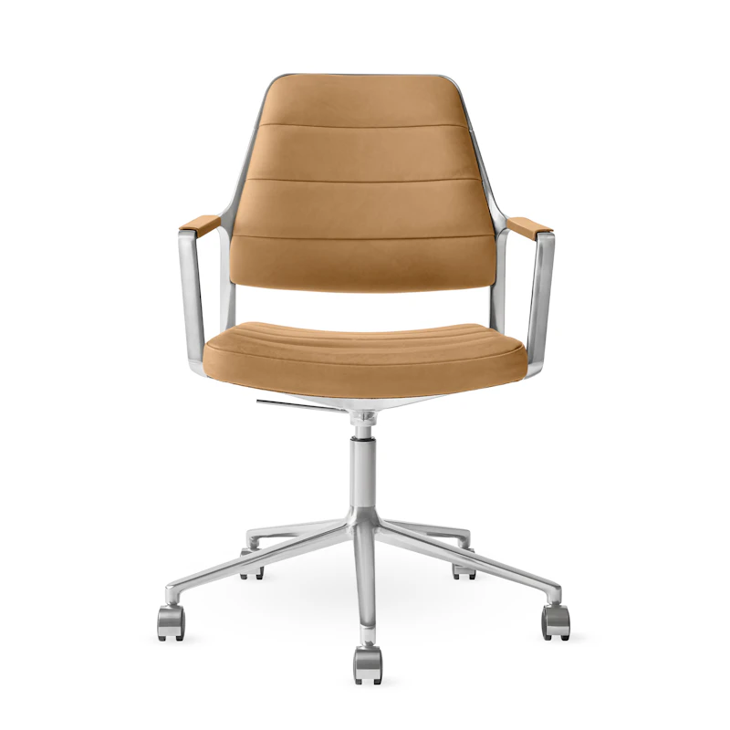455+ Drejestol Med hjul, Camel Leather
