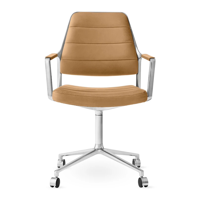 455 Drejestol Med hjul, Camel Leather