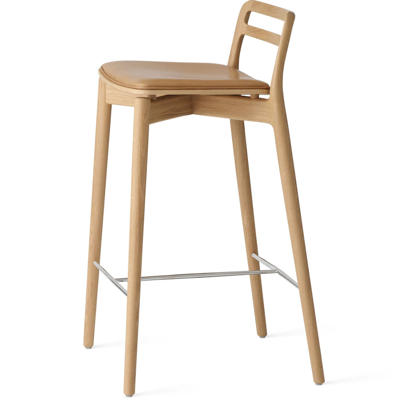 484 Cabin Counter Chair, Lys Eg / Kamel Læder