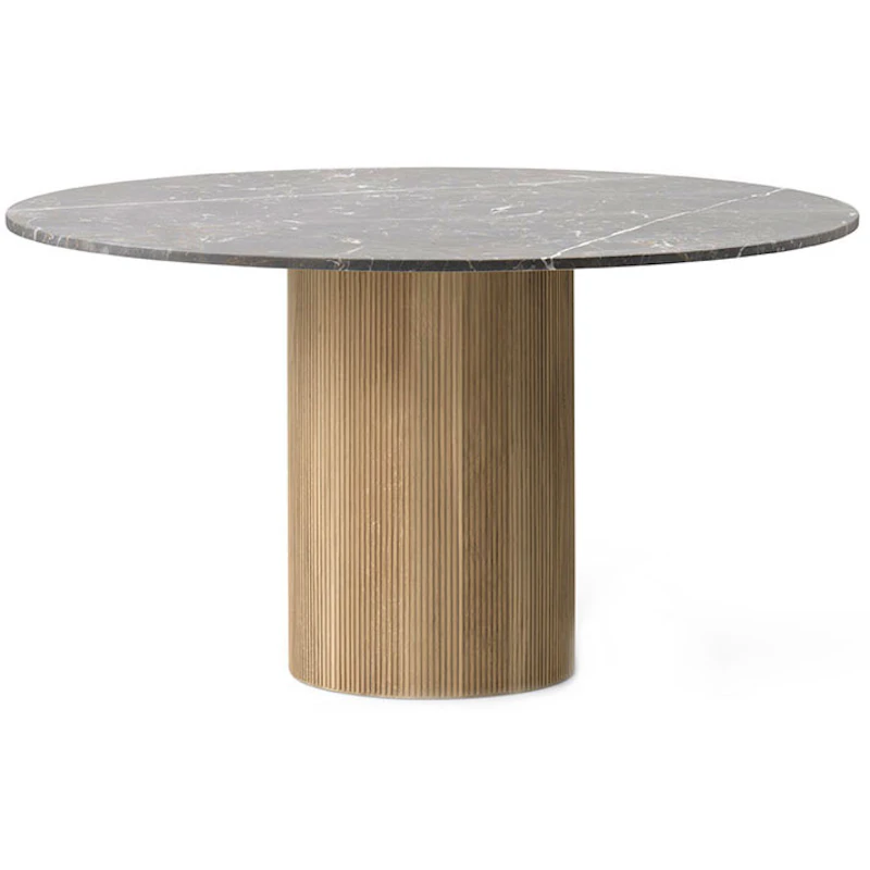 495 Bord Rund Ø150 cm, Grå Marmor / Lyst Egetræ