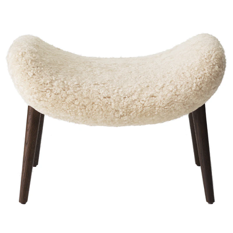 Lodge Fodskammel Mörk Ek / Curly 09, Off-White