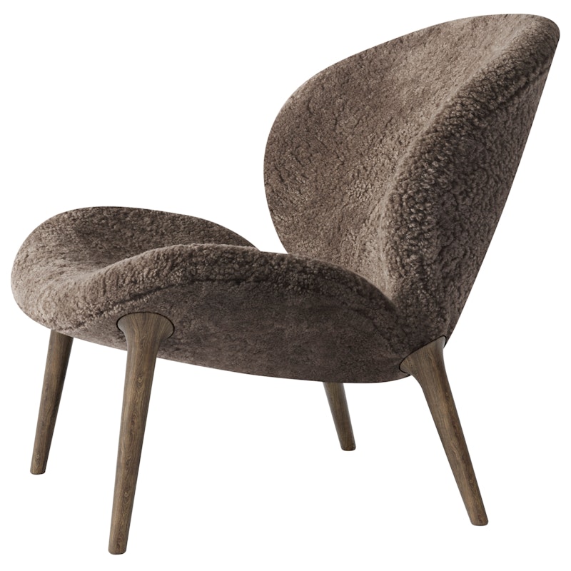 Lodge Lænestol Lav Ryg, Mørk Eg / Curly 07 Umber