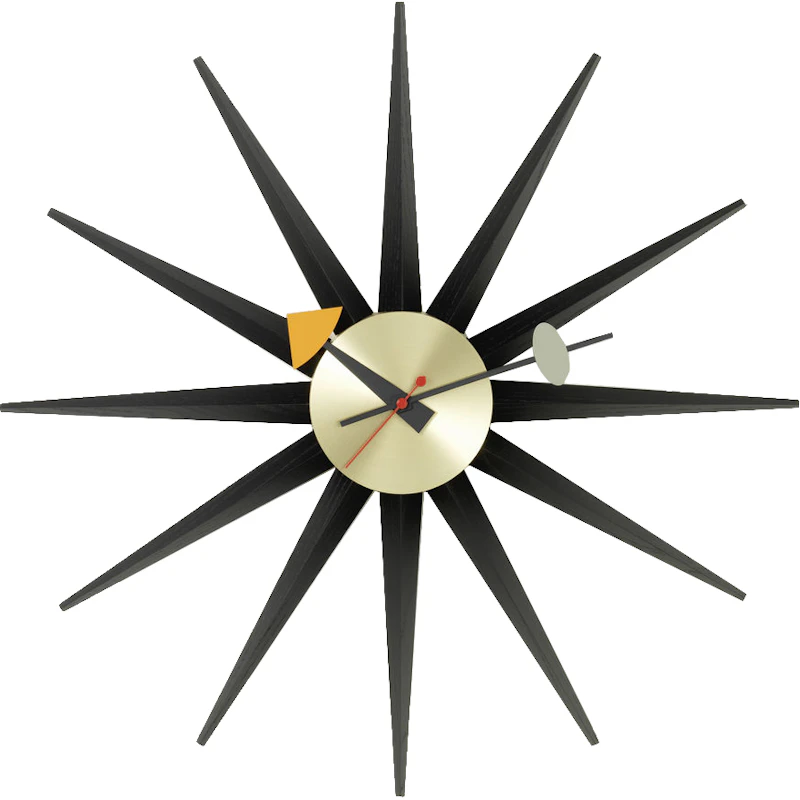 Sunburst Vægur, Sort / Brass