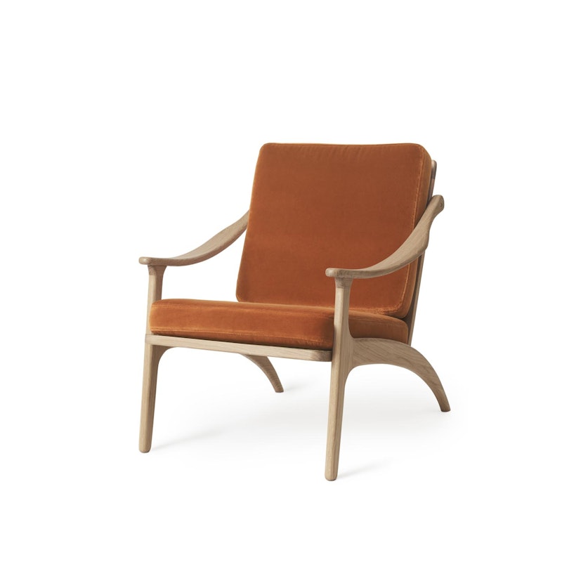 Lean Back Loungestol, Hvidolieret Eg / Rusty Rose