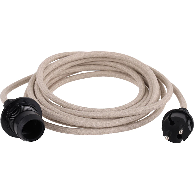 Kabelsæt Tekstil E27 Outdoor, Naturligt