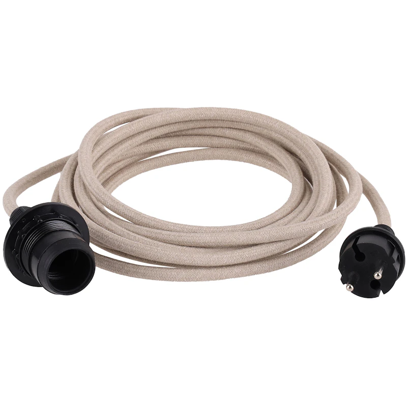 Kabelsæt Tekstil E27 Outdoor, Naturligt