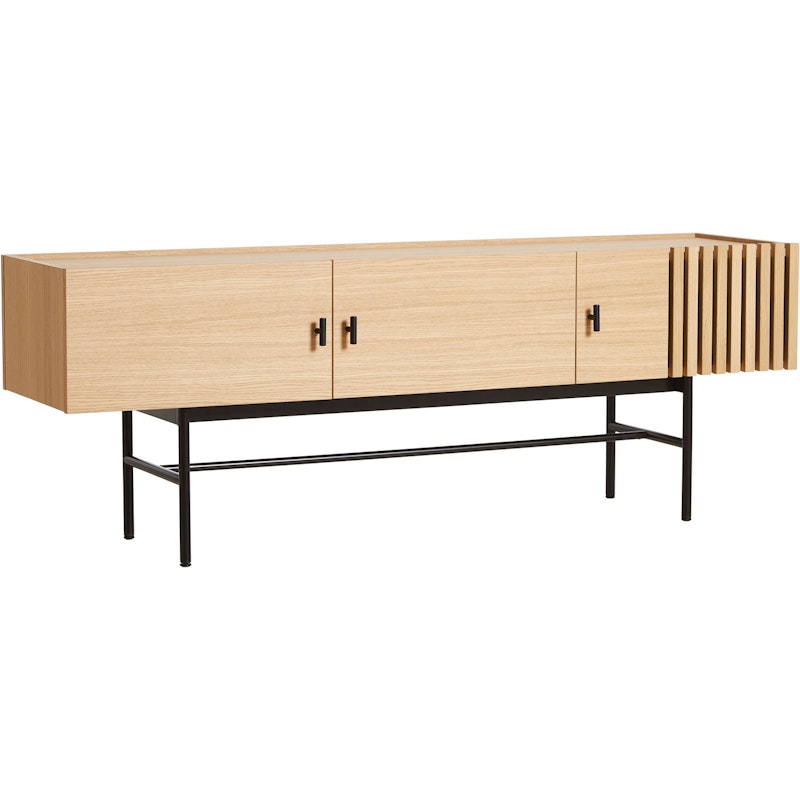 ARRAY Sidebord Lavt 150 cm, Hvid Pigmenteret Eg