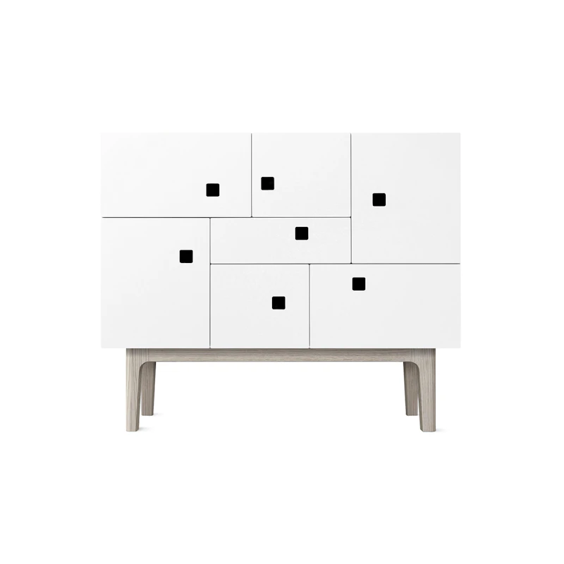 Peep C1 Sideboard, Angel White / white oak